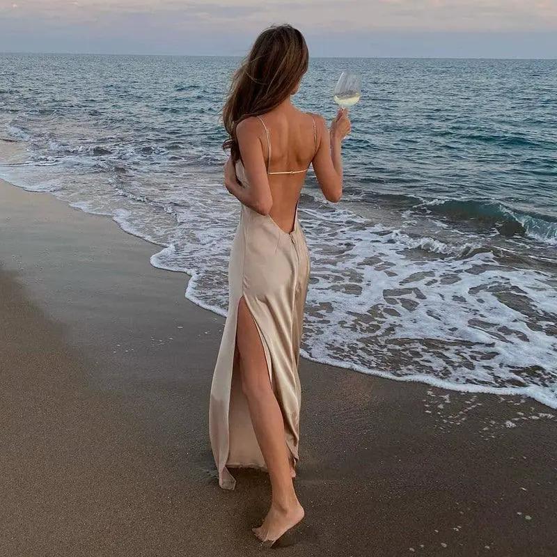 Sultry Backless Maxi Dress For Club Party Chic Style