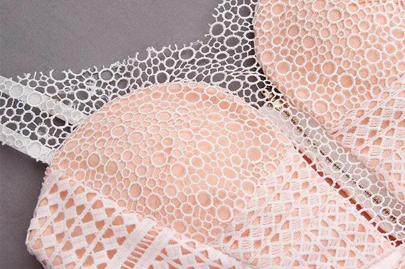 Sultry Mesh Party Dress With Lace Zipper Detail Glamour