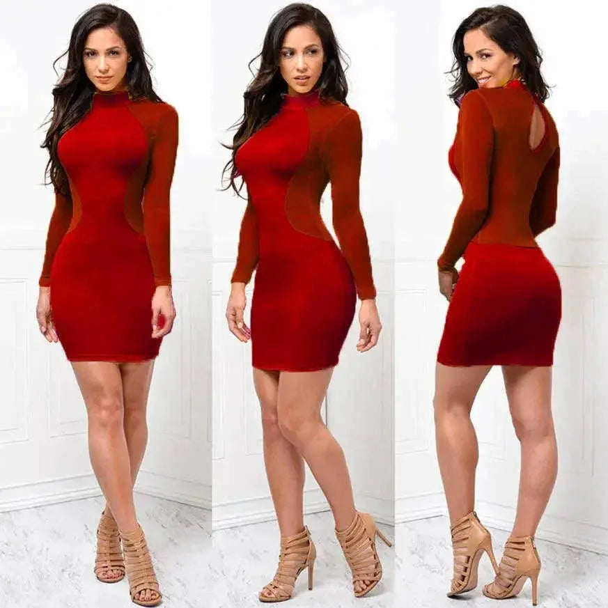 Sultry Sheath Sexy Transparent Sleeve Cocktail Dress