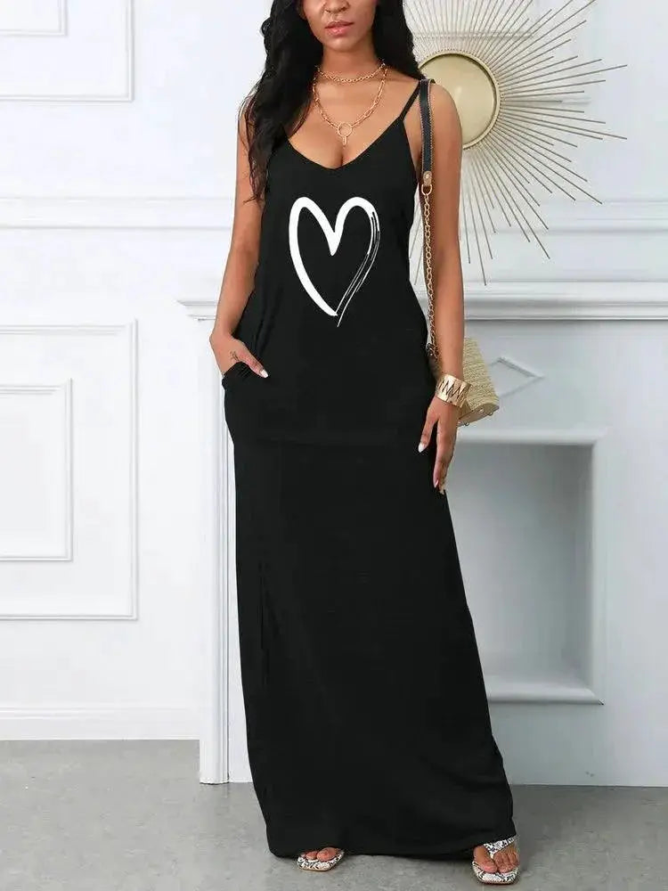 Sultry Summer Dress Printed Suspender Outfit Chic Sexy