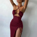 Summer Black Lace-up Halter Bodycon Dress Elegant Party Fashion