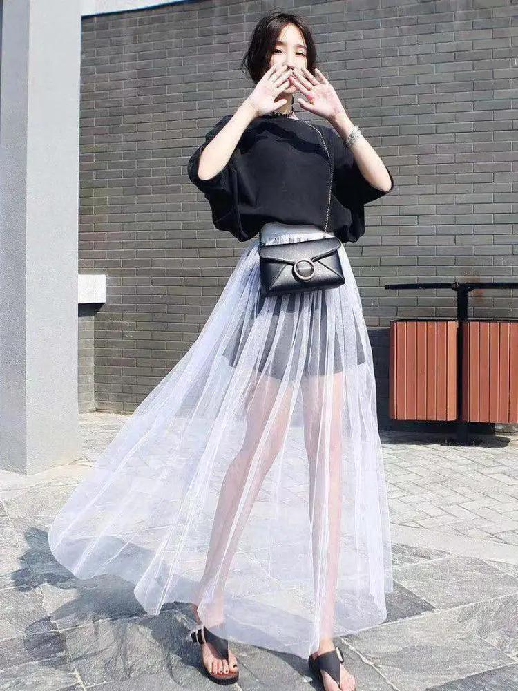 Summer Bohemian Lace Maxi Skirt Women Elegant Fashion