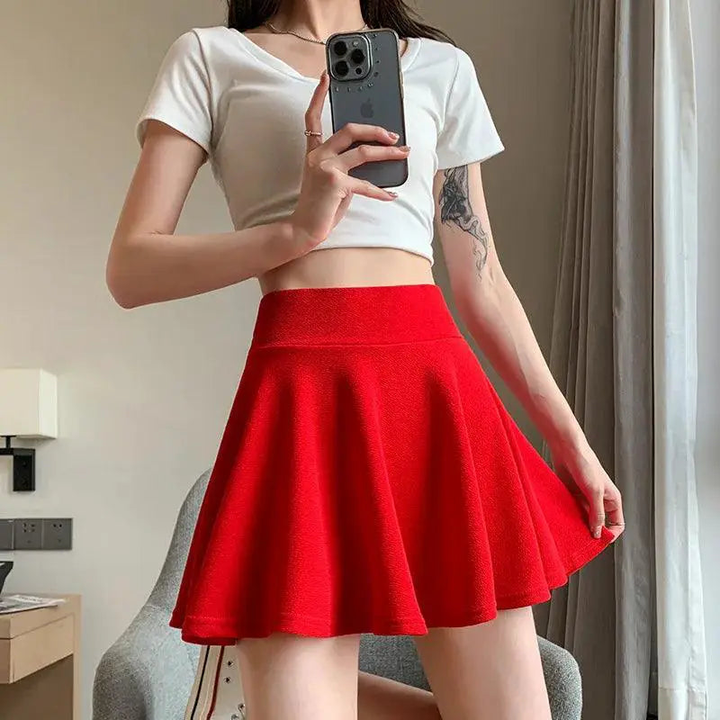 Summer Chic Mini Pleated Skirt With Elastic Waist For Girls