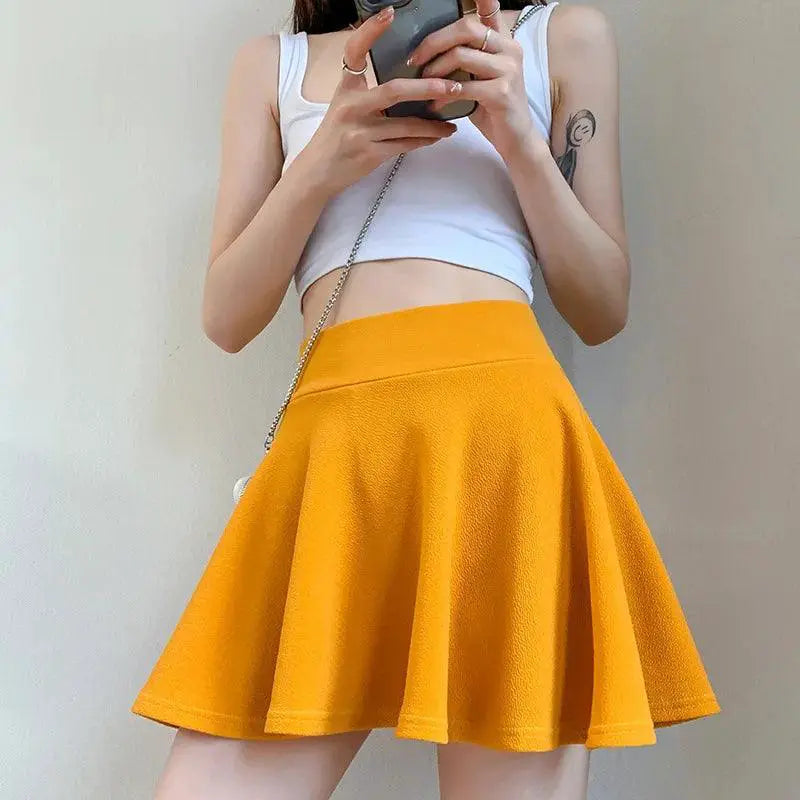 Summer Chic Mini Pleated Skirt With Elastic Waist For Girls