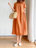 Summer Elegance Midi Dress for Comfort and Style A-Line