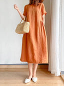 Summer Elegance Midi Dress for Comfort and Style A-Line