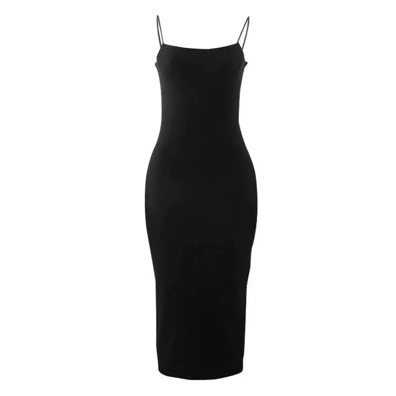 Summer Fashion Square Collar Backless Bodycon Dress