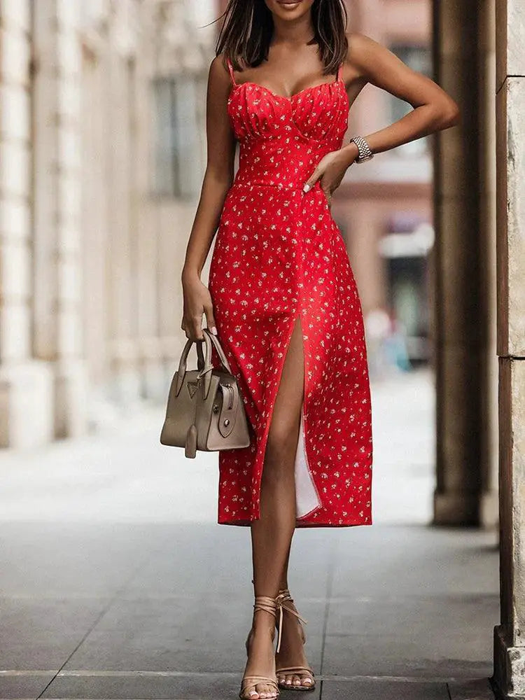 Summer Floral Backless Dress Beach Chic Glam Style