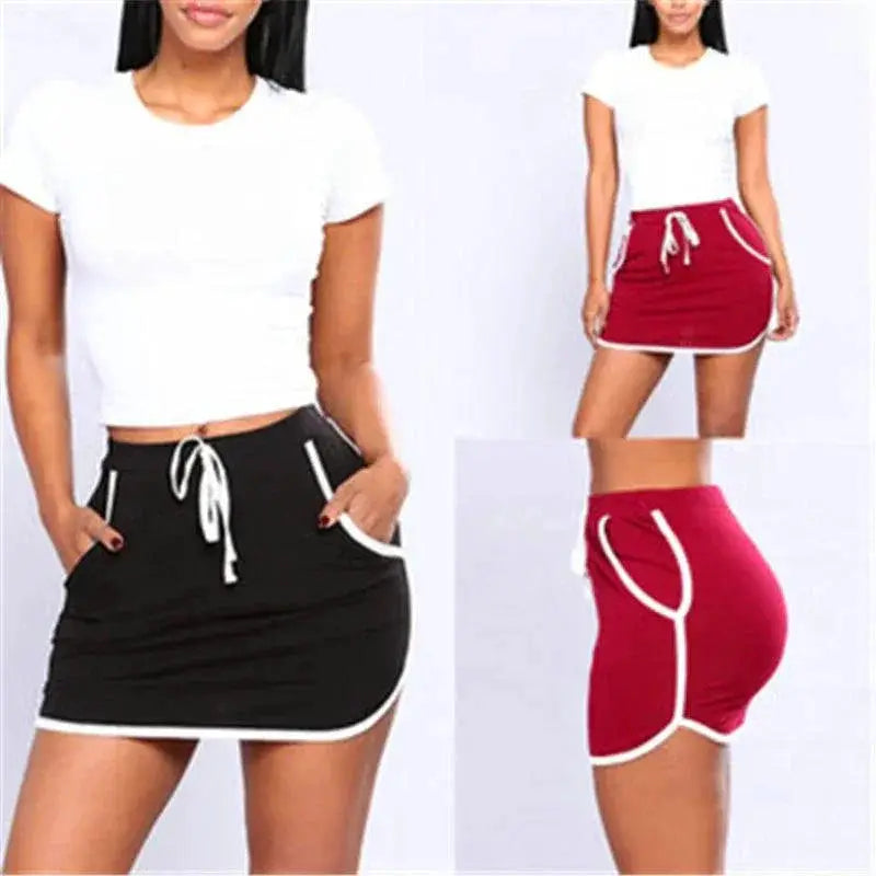 Summer White Side Fitness Skirt With Pockets Chic Joggers