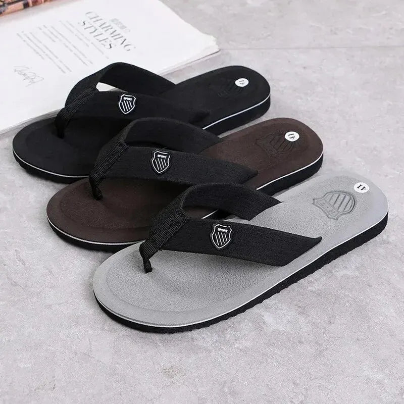 SummitSun Men Summer Slippers - Non Slip Beach Flip Flops For Indoor Outdoor Use