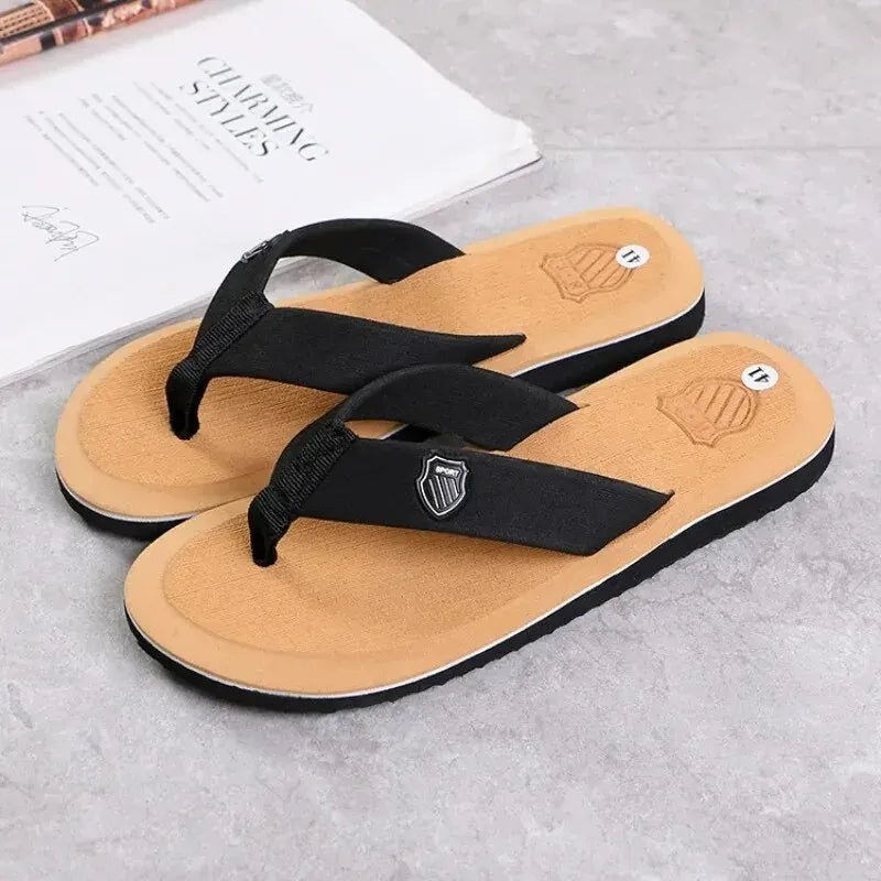 SummitSun Men Summer Slippers - Non Slip Beach Flip Flops For Indoor Outdoor Use