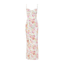 Suninheart Floral Print Bodycon Maxi Dress for Weddings