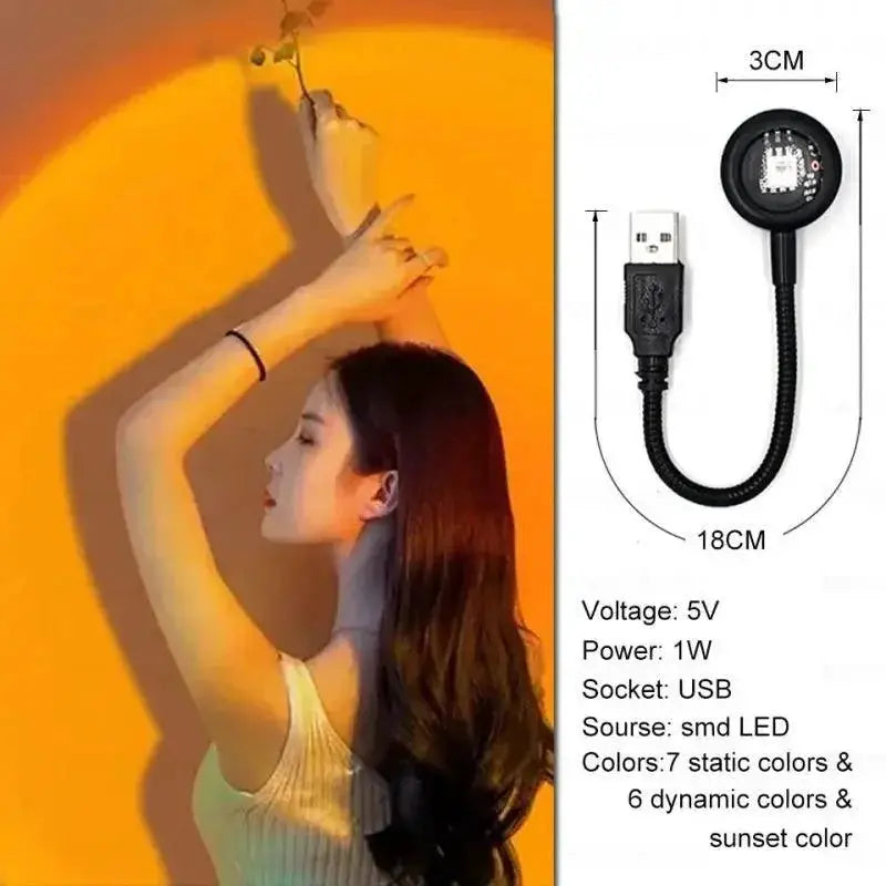 Sunset Glow LED Rainbow Neon Light Projector Atmosphere