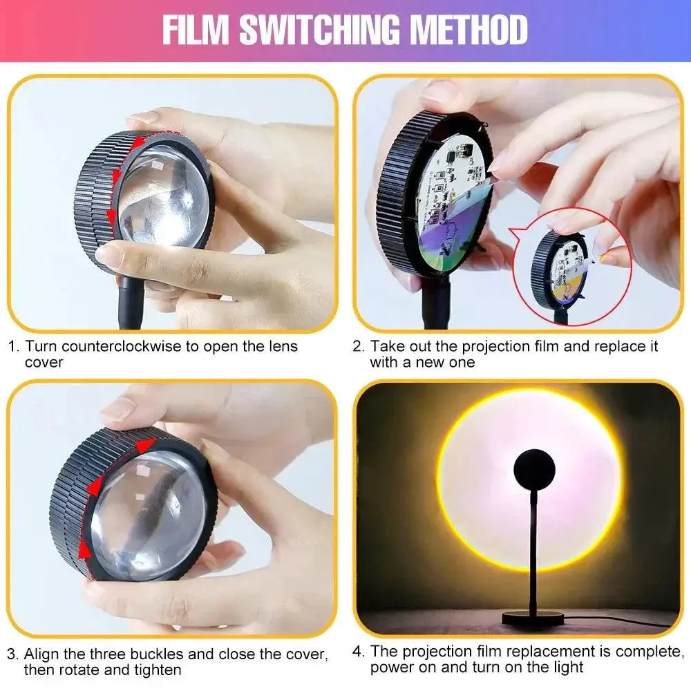 Sunset LED Projector Night Light Colorful Rainbow Lamp
