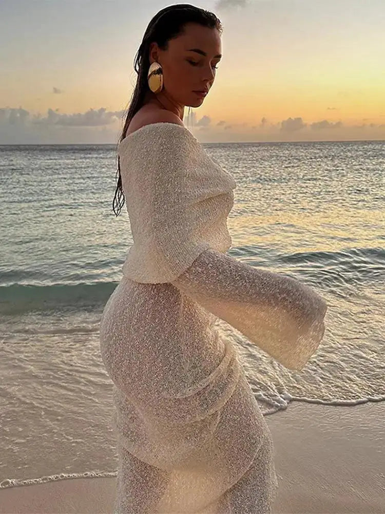 Sunshine Beauty Stylish Sun Protection Maxi Dress For Women