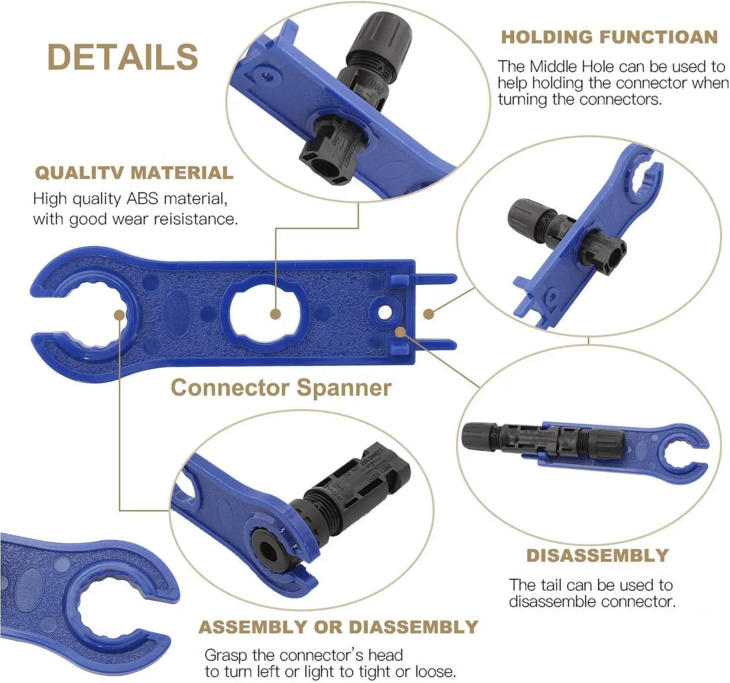 SunTech Solar Crimping Tool Set - 1000V 30A PV MC Cable Crimp Kit 2.5 4 6mm2 Pro