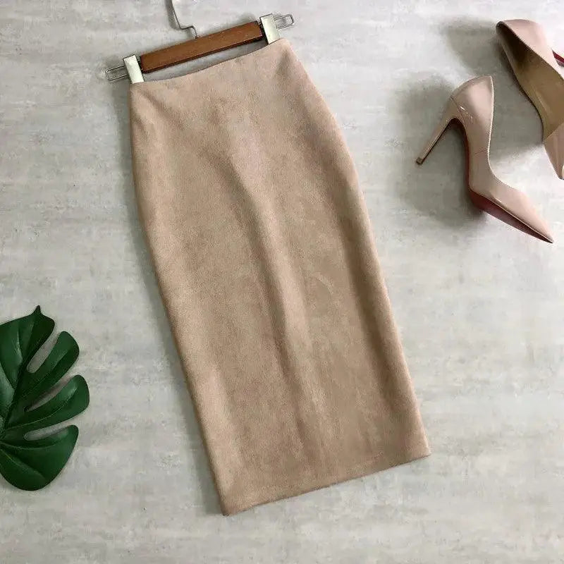 Suochao Womens Elegant High Waist Pencil Midi Skirt Fashion
