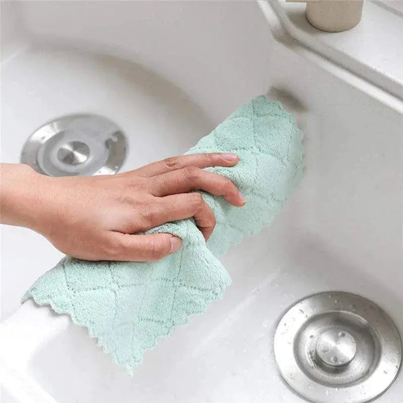 Super Absorbent Kitchen Cloth Set With Coral Velvet Towels