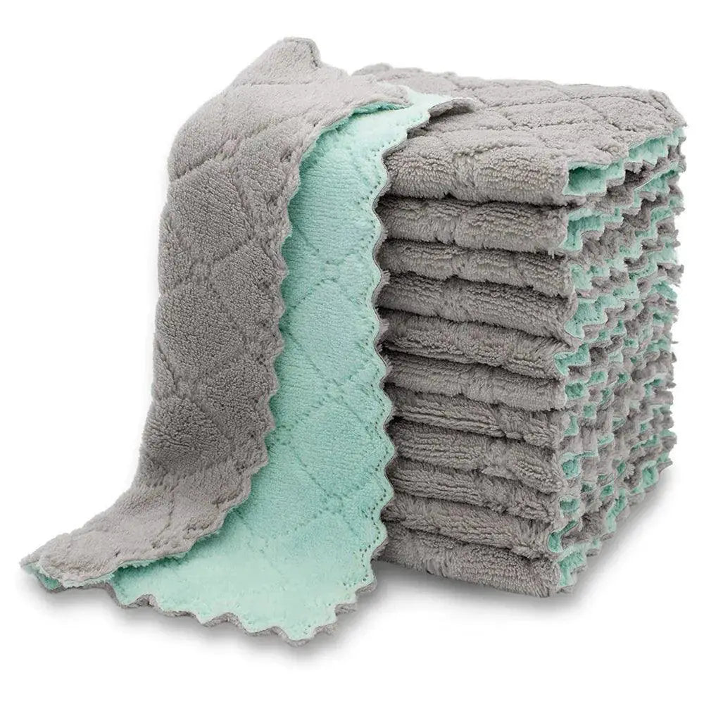 Super Absorbent Kitchen Cloth Set With Coral Velvet Towels