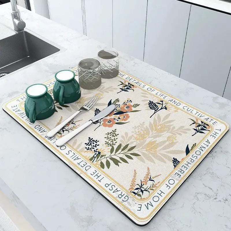 Super Absorbent Kitchen Coffee Mat Waterproof Drying Pad