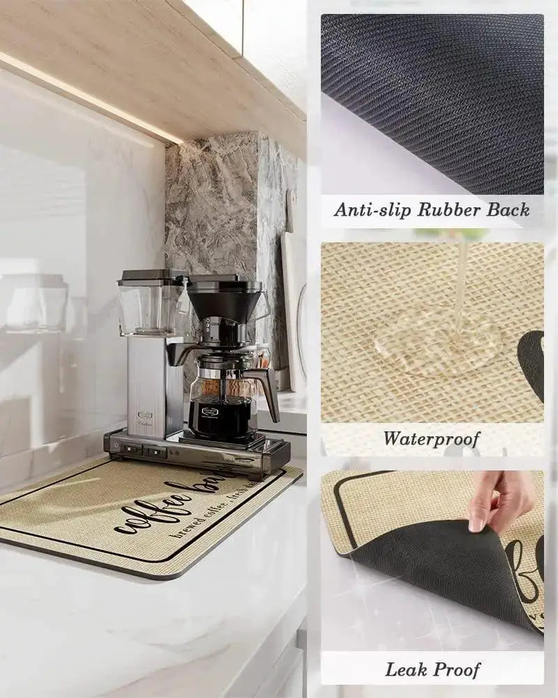 Super Absorbent Kitchen Coffee Mat Waterproof Drying Pad