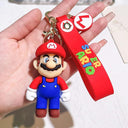 Super Mario Keychain Action Figures Set Collectible PVC Toys