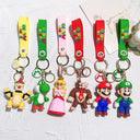 Super Mario Keychain Action Figures Set Collectible PVC Toys