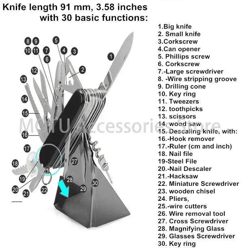 Swiss Army Knife Versatile Outdoor Essential 17 In 1 Tool