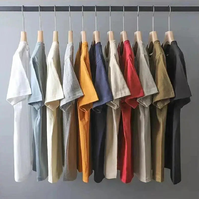 Sycpman Mens Oversized Heavy Cotton Tee Trendy Japan Style