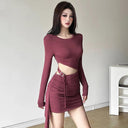 Sylcue Winter Fashion Chic Waist Cut Slim Dress for Women