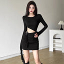 Sylcue Winter Fashion Chic Waist Cut Slim Dress for Women