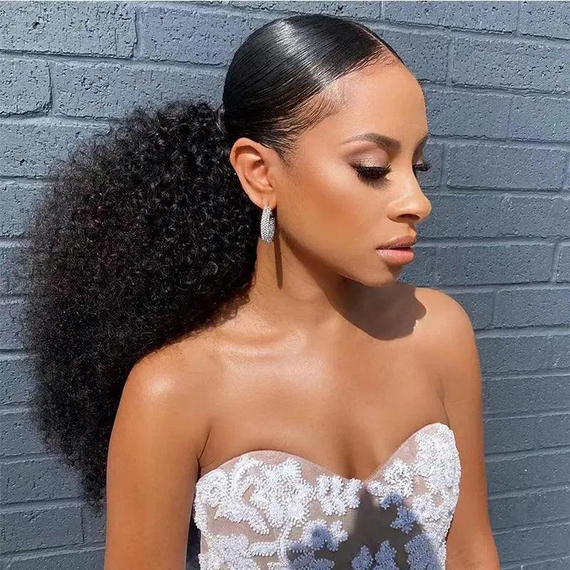 Afro Kinky Curly Drawstring Ponytail Extension For All Hair