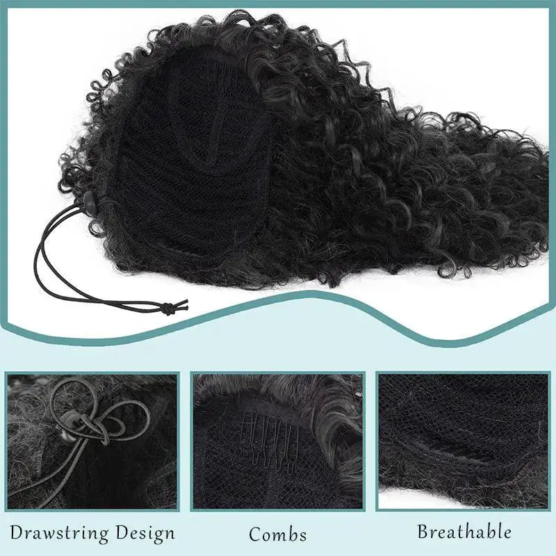 Afro Kinky Curly Drawstring Ponytail Extension For All Hair