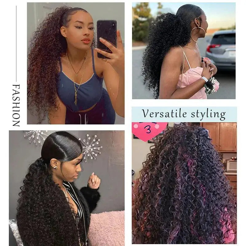 Afro Kinky Curly Drawstring Ponytail Extension For All Hair