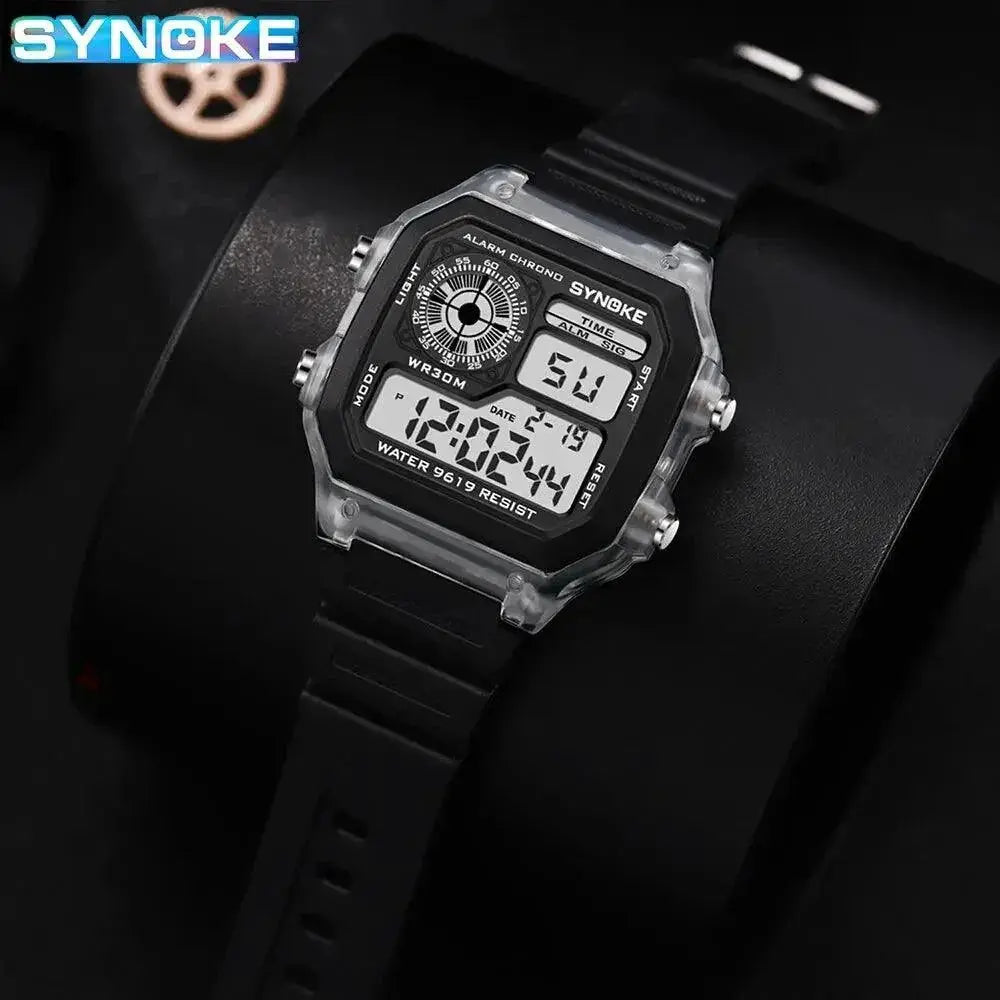 Synoke Mens Sports Digital Chrono Watch Waterproof Luminous