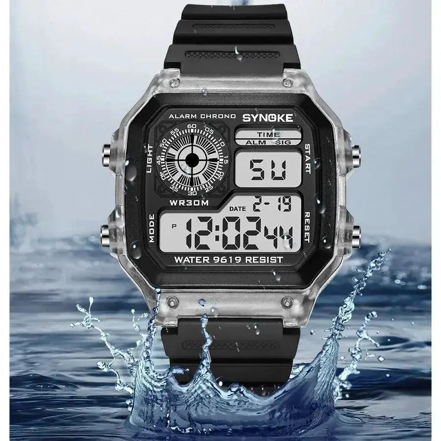 Synoke Mens Sports Digital Chrono Watch Waterproof Luminous