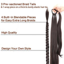 Synthetic Black Braided Ponytail Extension Elegant Hairpiece