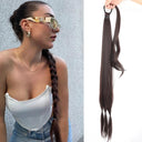 Synthetic Black Braided Ponytail Extension Elegant Hairpiece