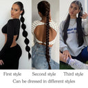 Synthetic Black Braided Ponytail Extension Elegant Hairpiece