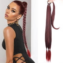 Synthetic Black Braided Ponytail Extension Elegant Hairpiece