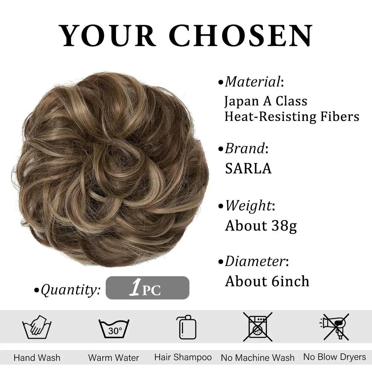 Synthetic Curly Hair Bun Extensions For Instant Updo Style
