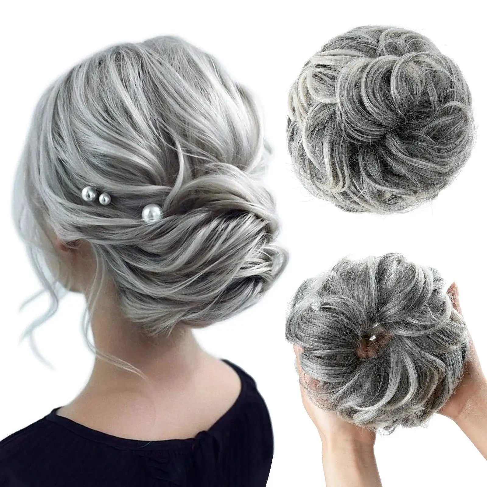 Synthetic Curly Hair Bun Extensions For Instant Updo Style