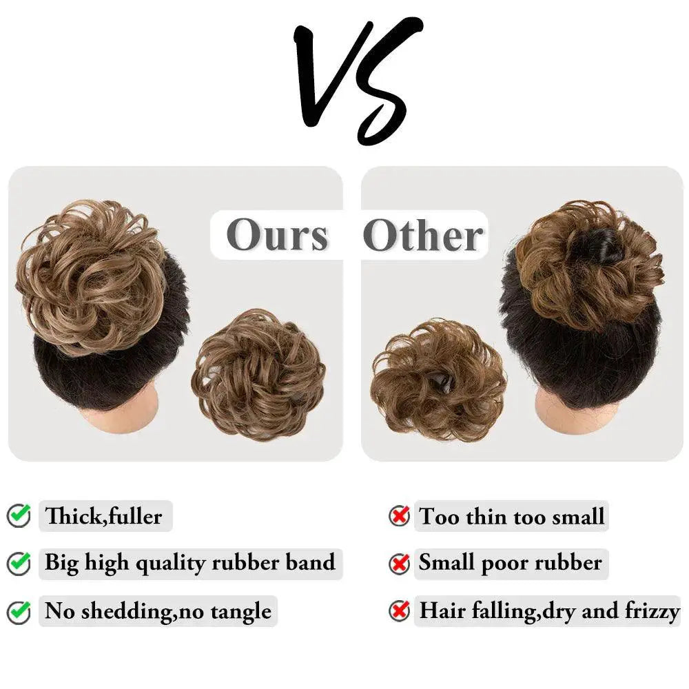 Synthetic Curly Hair Bun Extensions For Instant Updo Style