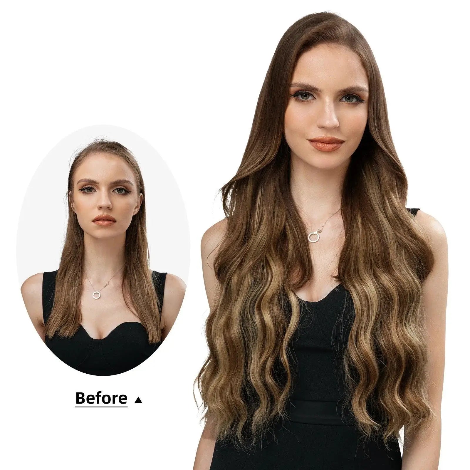 Synthetic Wave Ombre Clip In Hair Extensions Instant Glamour