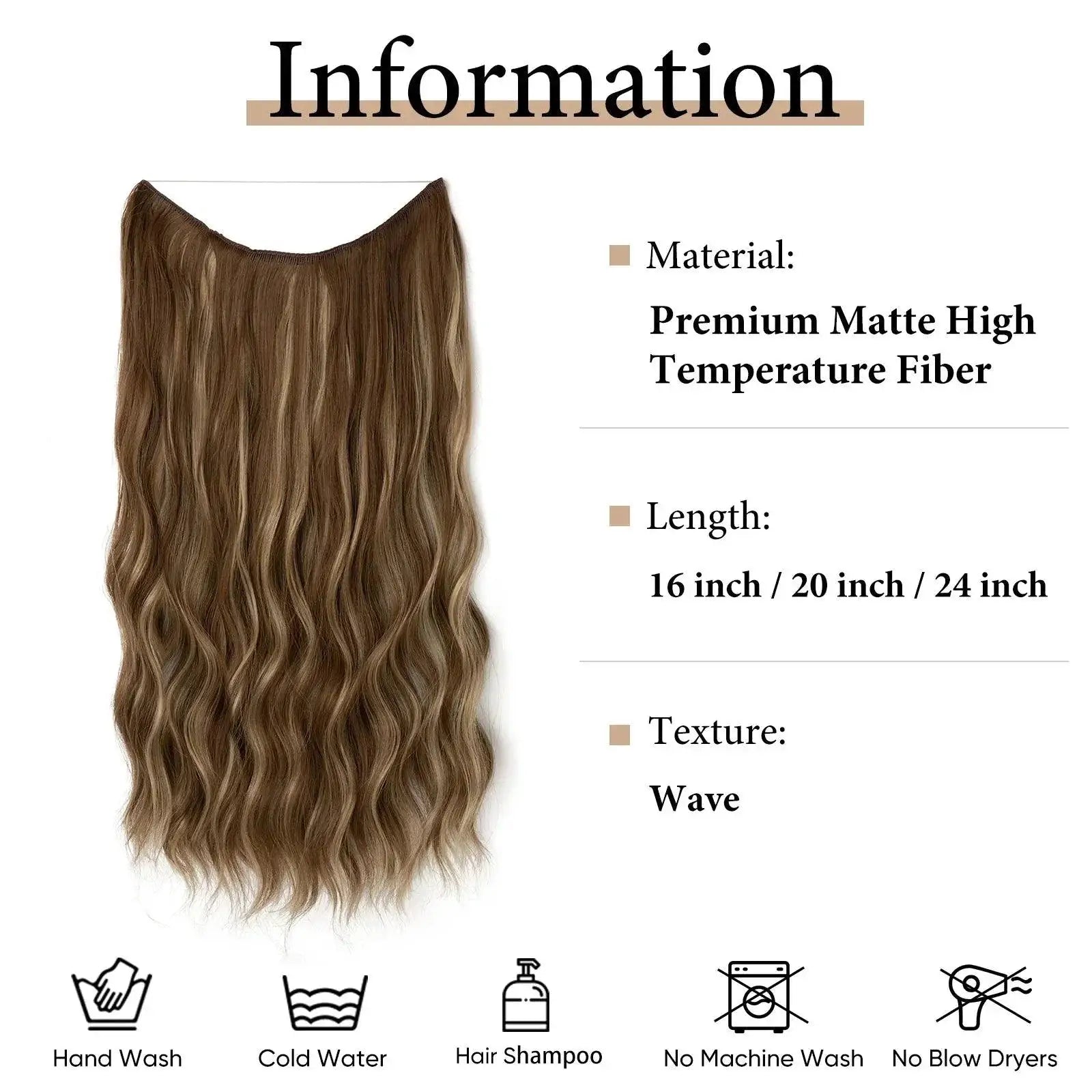 Synthetic Wave Ombre Clip In Hair Extensions Instant Glamour