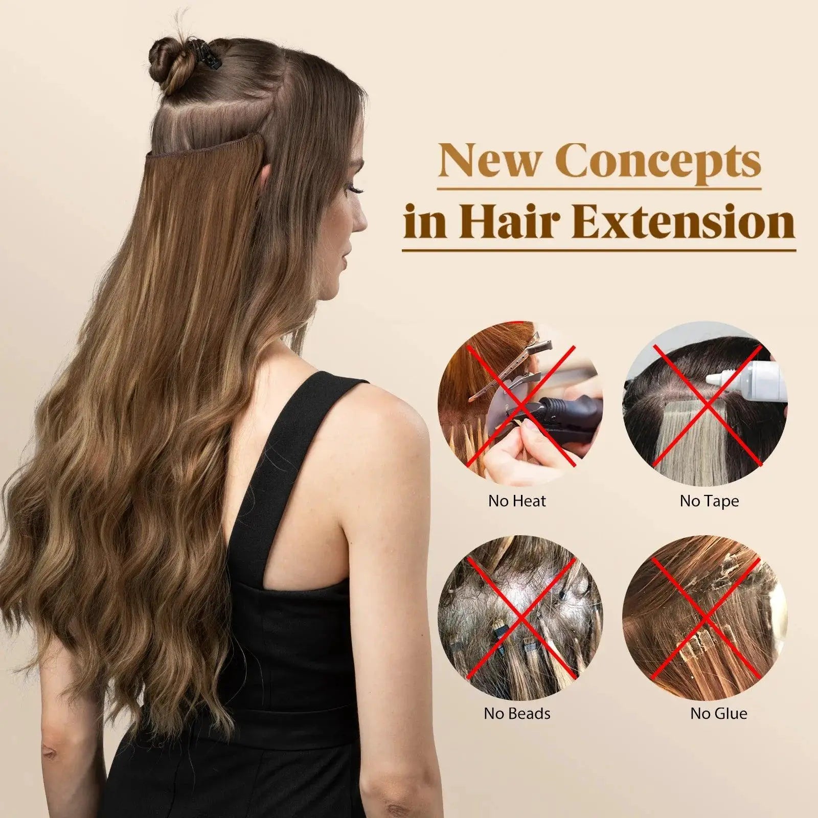 Synthetic Wave Ombre Clip In Hair Extensions Instant Glamour
