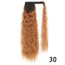 Synthetic Wavy Ponytail Hair Extension Ombre Brown Blonde 22 Inch