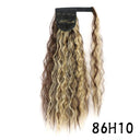 Synthetic Wavy Ponytail Hair Extension Ombre Brown Blonde 22 Inch