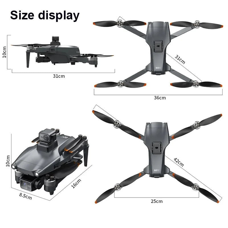 SZWDSE L600 Pro Max 4K Dual Camera GPS Drone - Foldable 3 Axis Gimbal For Aerial