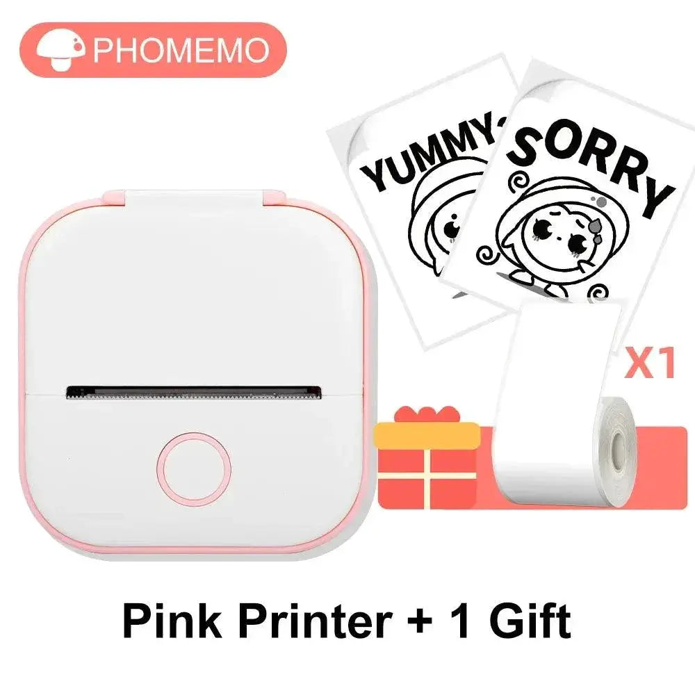 T02 Mini Thermal Printer Portable Wireless Photo Printing